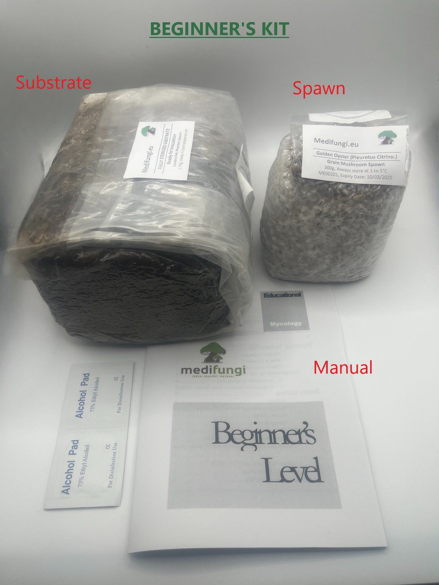 Mycological Kit - Educational - Beginners - Grow your own mushrooms project - Medifungi