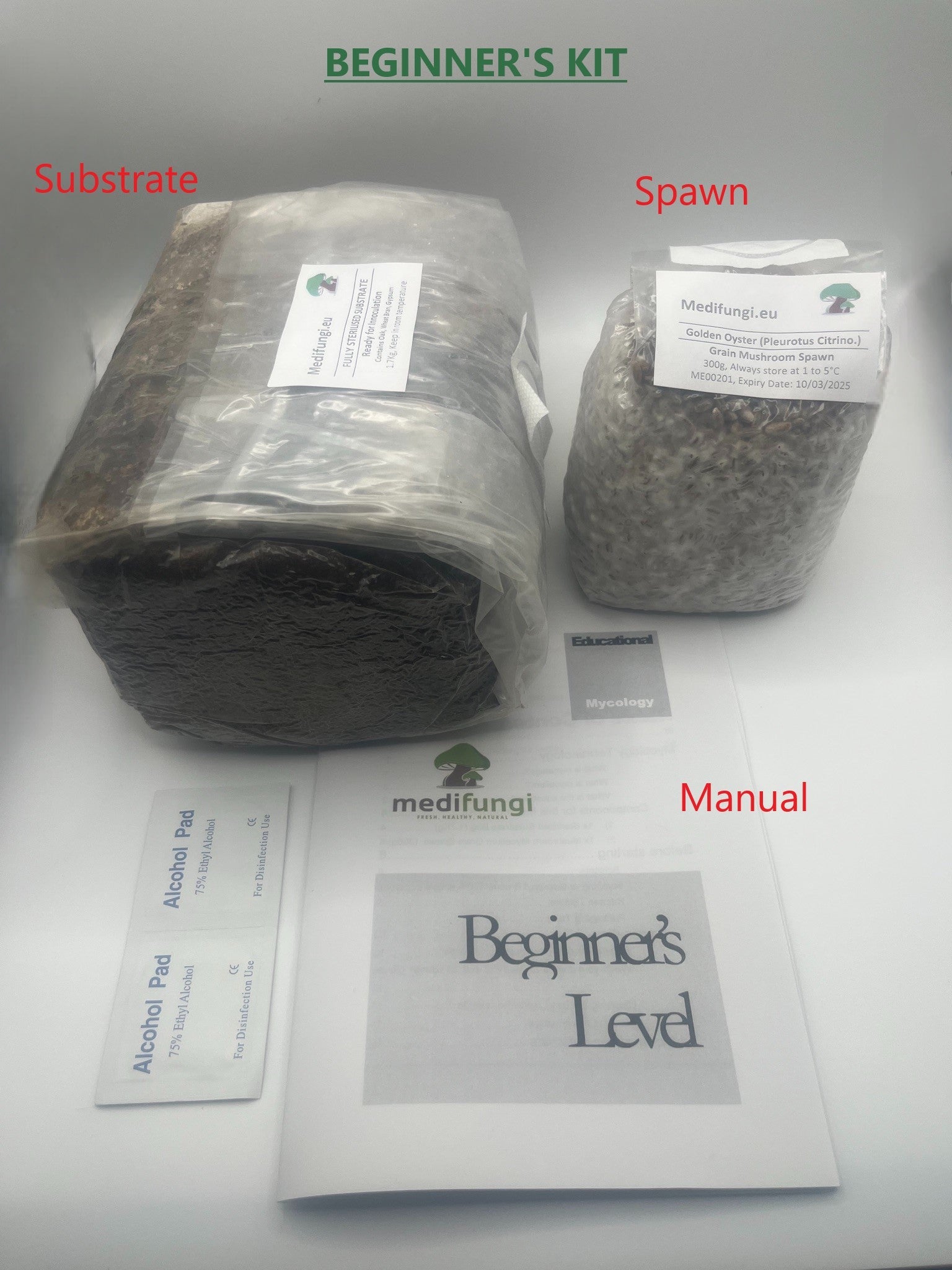 Mycological Kit - Educational - Beginners - Grow your own mushrooms project - Medifungi